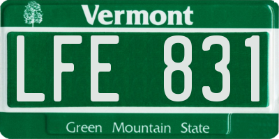 VT license plate LFE831