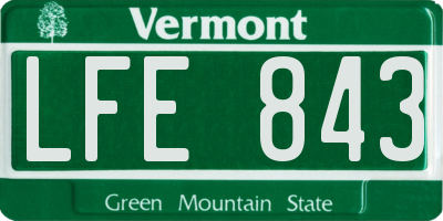 VT license plate LFE843