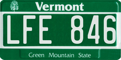 VT license plate LFE846