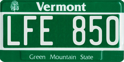 VT license plate LFE850