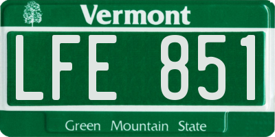 VT license plate LFE851
