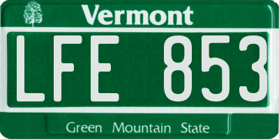 VT license plate LFE853