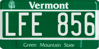 VT license plate LFE856