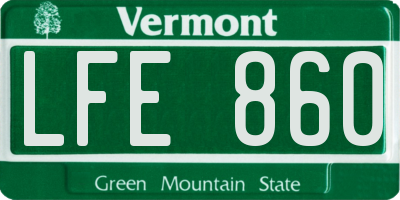 VT license plate LFE860