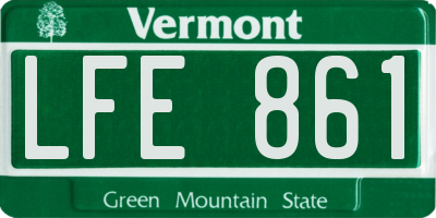 VT license plate LFE861