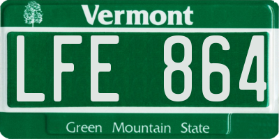 VT license plate LFE864