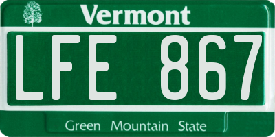 VT license plate LFE867