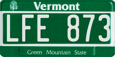 VT license plate LFE873