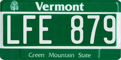 VT license plate LFE879