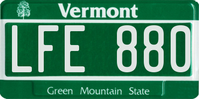 VT license plate LFE880