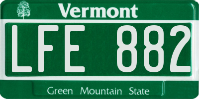 VT license plate LFE882