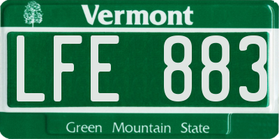 VT license plate LFE883