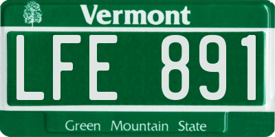 VT license plate LFE891