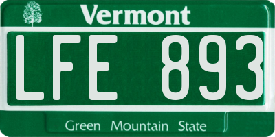 VT license plate LFE893