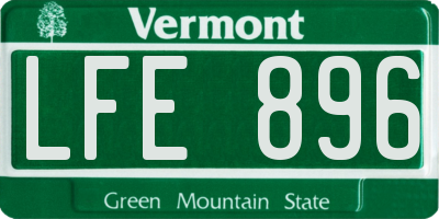 VT license plate LFE896