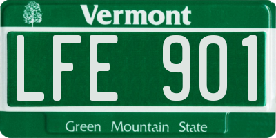VT license plate LFE901