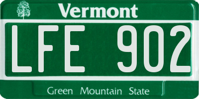 VT license plate LFE902