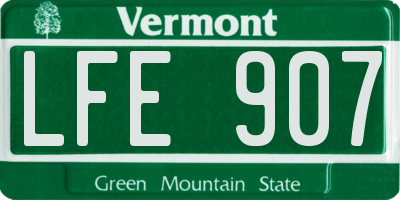 VT license plate LFE907