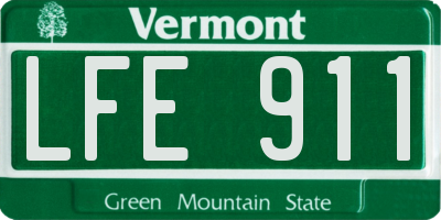 VT license plate LFE911