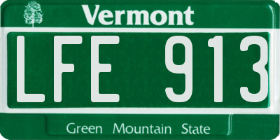 VT license plate LFE913