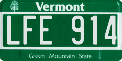 VT license plate LFE914