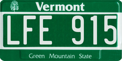 VT license plate LFE915