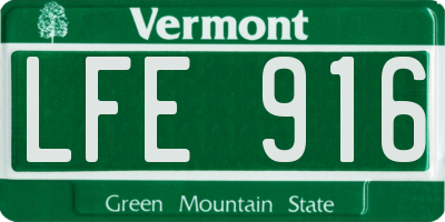 VT license plate LFE916