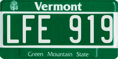 VT license plate LFE919