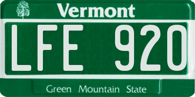 VT license plate LFE920