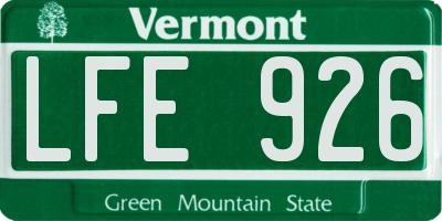 VT license plate LFE926