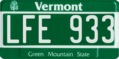 VT license plate LFE933