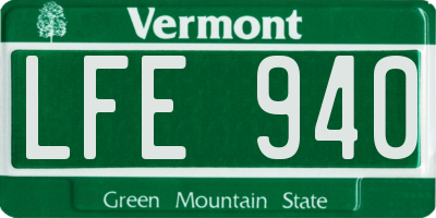 VT license plate LFE940