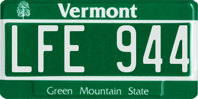 VT license plate LFE944