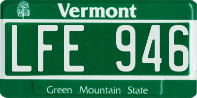 VT license plate LFE946