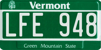 VT license plate LFE948