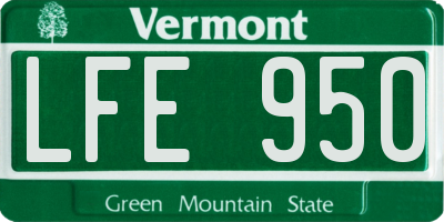 VT license plate LFE950