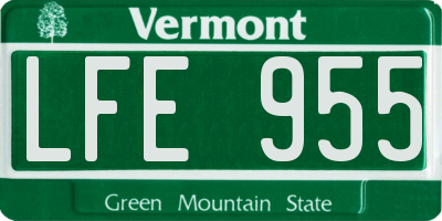 VT license plate LFE955