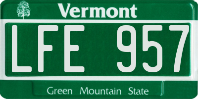 VT license plate LFE957