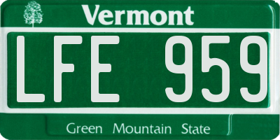 VT license plate LFE959