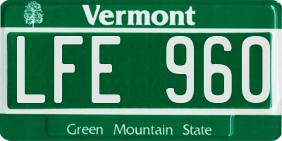 VT license plate LFE960