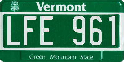 VT license plate LFE961