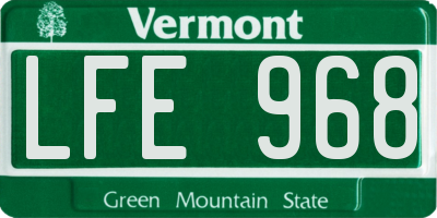 VT license plate LFE968