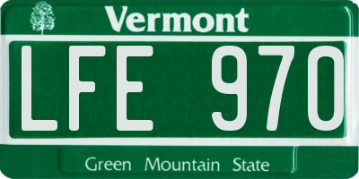 VT license plate LFE970