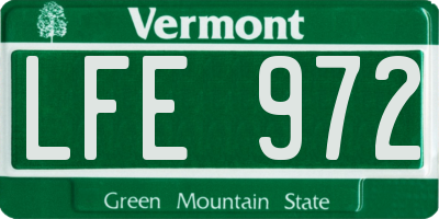 VT license plate LFE972