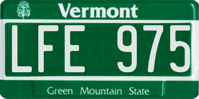 VT license plate LFE975