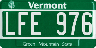 VT license plate LFE976