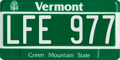 VT license plate LFE977