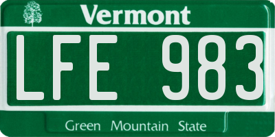 VT license plate LFE983