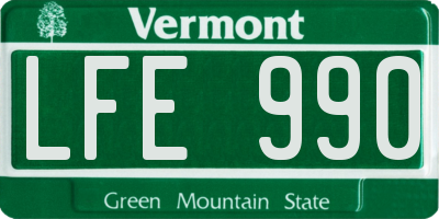 VT license plate LFE990