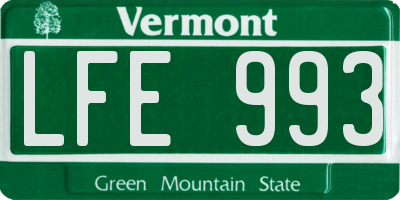 VT license plate LFE993